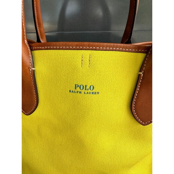 NWT $298 POLO RALPH LAUREN WOMEN'S BAG Canvas Bellport Medium Tote reversible ne - Picture 4 of 16
